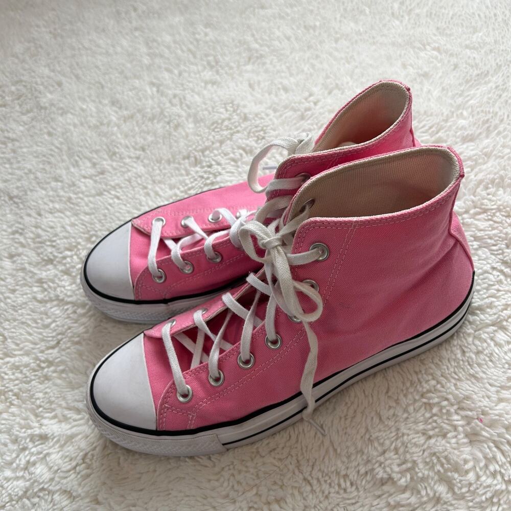 Converse All Star Womens Lift Hi Pink Platform Sneakers 10 Grunge Skatergirl Emo - Picture 5 of 9